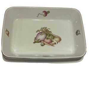 1981 Lord & Taylor Dennis Edge Vegetable Serving Tray Dish Platter Mushroom Beet